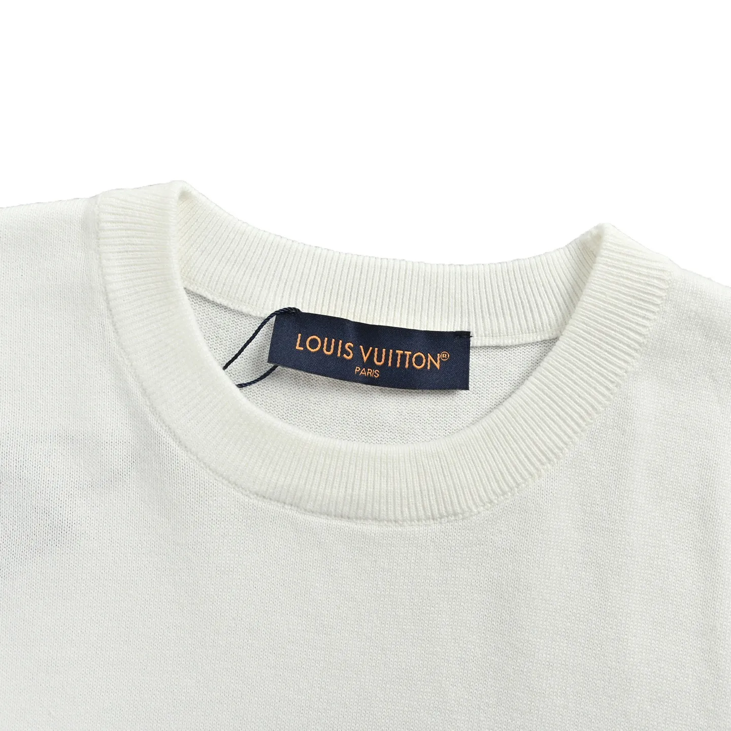Louis Vuitton/Louis Vuitton beaded letter hem checkerboard knit short sleeves